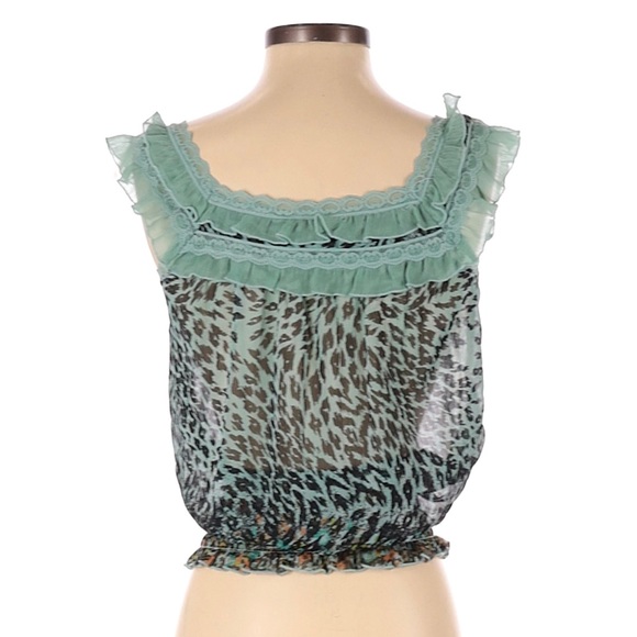 American Rag Cie cheetah print sleeveless blouse - Picture 3 of 3
